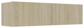 801493 vidaXL ТВ шкаф, дъб сонома, 120x30x30 см, инженерно дърво