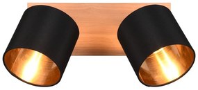 Прожектор в черен и естествен цвят ø 12 cm Tommy – Trio