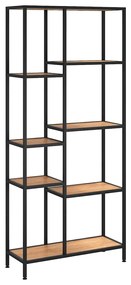 336359 vidaXL Етажерка за книги 80x30x180 см стомана и инженерно дърво