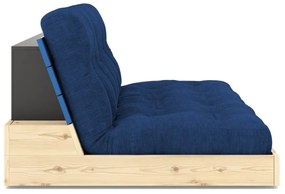 Син разтегателен диван от велур 196 cm Base – Karup Design