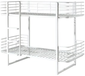 Бяло метално двуетажно детско легло с включена подматрачна рамка 90x200 cm Oscar – Vipack