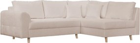 Бежов ъглов диван от плат букле (десен ъгъл) Ariella - Ropez