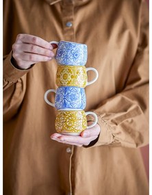 Сини/оранжеви глинени чаши в комплект от 4 бр. за еспресо 155 ml Milton – Bloomingville