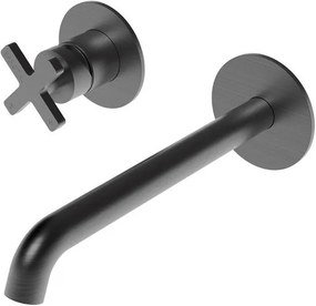 Тоалетна стенен кран Εlle Cross La Torre-Черен brushed