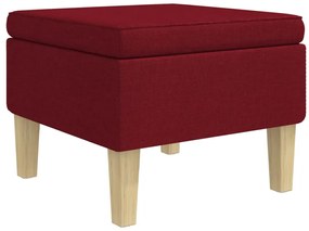 329428 vidaXL Табуретка с дървени крака, виненочервена, текстил