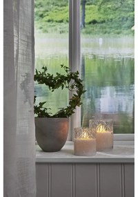 Бяла LED восъчна свещ в стъкло, височина 12,5 см Flamme Romb - Star Trading