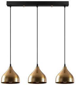 Черно и златисто висящо осветително тяло с метален абажур Tattoo – Opviq lights