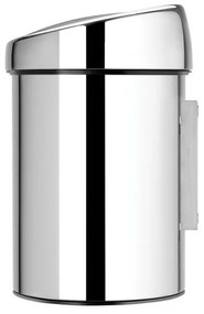 Кош за боклук Brabantia Touch Bin 647210, 3 л, Плавно и безшумно отваряне, Стенен монтаж, Брилянтен инокс