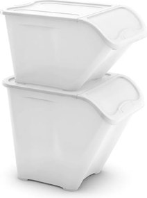 Бяла пластмасова кутия за съхранение с капак 55x39x46 cm All In Box – KIS