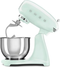 Планетарен миксер SMEG SMF03PGEU, 800 W, 4.8 л, 10 скорости, Функция за плавен старт, Крачета против хлъзгане, Пастелно зелен