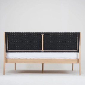 Масивно дъбово легло с черна табла , 180 x 200 cm Fawn - Gazzda