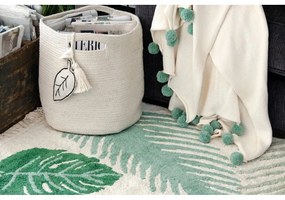 Зелен и кремав ръчно изработен памучен детски килим подходящ за пране 140x200 cm Tropical Green – Lorena Canals