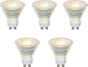 Комплект от 5 GU10 50мм Прозрачни LED крушки 2.5W 450 lm 2700K