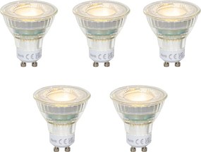 Комплект от 5 GU10 50mm LED крушки прозрачни 2.5W 450 lm 2700K