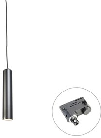 Дизайнерска висяща лампа черна вкл. адаптер за релса 3-фазен - 3-Phase Tuba Small