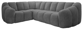 Сив ъглов диван (ляв ъгъл/L форма) Shell – Miuform