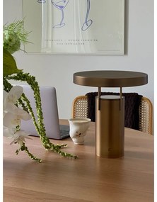 LED затъмняваща се настолна лампа в бронзов цвят с метален абажур (височина 28 cm) BringMe – Hübsch