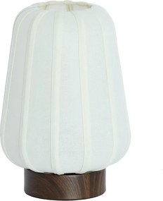 Бяла метална настолна лампа с текстилен абажур (височина 29 cm) Bibia – Light & Living