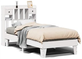 3308853 vidaXL Рамка за легло без матрак, бял, 90x200 см, бор масив