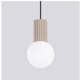 Кафяво-сиво висящо осветително тяло със стъклен абажур ø 12 cm Orbital – Sollux