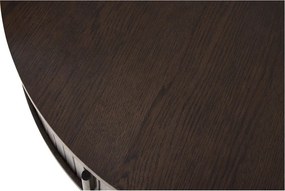 Кръгла масичка за кафе от декор от дъб в тъмно естествен цвят ø 85 cm Meta – Unique Furniture