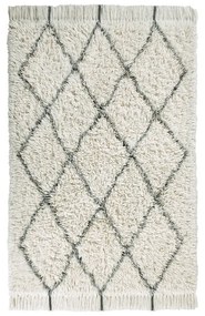 Кремав ръчно изработен вълнен килим подходящ за пране 140x200 cm Berber Soul – Lorena Canals