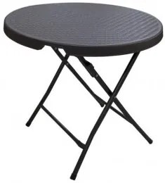 Horecano - Кръгла сгъваема маса ф80xh74см POLYRATTAN кафява TB-(RZY-80L)