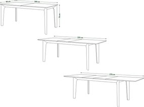 БАРИ Лакиран Опушен Дъб 180x90 cм (+2 вложки 45 cм) - ДЪРВЕНА ТРАПЕЗНА МАСА В ЯПОНСКИ/СКАНДИНАВСКИ СТИЛ, РАЗТЕГАТЕЛНА ДО 270 cм!