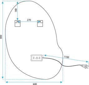 Огледало LED 80x60cm CLOUD C