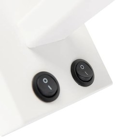 Модерна стенна лампа бяла с черен абажур - Brescia