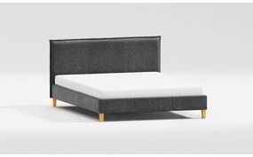 Тъмносиво двойно тапицирано легло с включена подматрачна рамка 160x200 cm Tina – Ropez