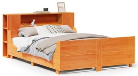 3323778 vidaXL Рамка за легло без матрак, восъчнокафяво, 135x190 см, бор масив