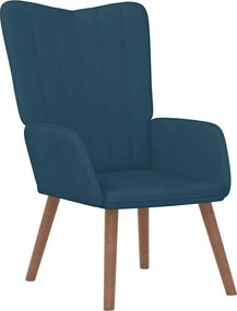 327665 vidaXL Релаксиращ стол, син, кадифе