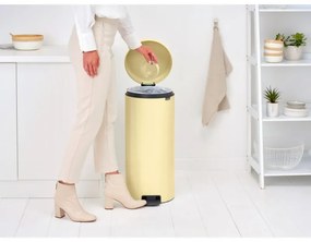 Кош за боклук с педал Brabantia NewIcon 1008852, 30 л, Плавно затваряне, Противоплъзгаща основа, Жълт