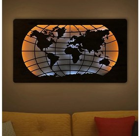 Li-Go 4868/DUB2 - LED стенна декорация LED/24W/230V 110x60 cm дъб/световна карта