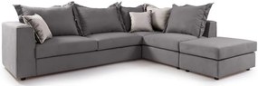 Ъглов диван Broadway-Сив-Десен