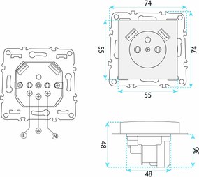 Единичен контакт със заземяване + 2x USB-A OSTE JNH003-G Beige