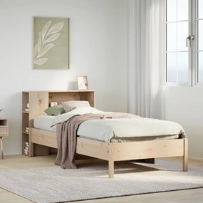 3322849 vidaXL Легло с рафтове за книги, без матрак, 90x200 см, бор масив