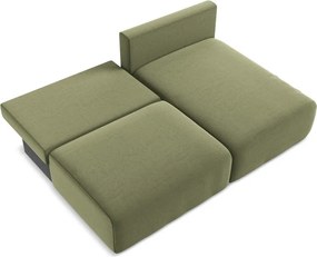 Зелен кадифен сгъваем/с място за съхранение ъглов диван (десен ъгъл) Kalena – Makamii