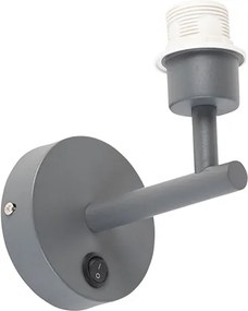 Модерна стенна лампа тъмно сива 1-светлина с превключвател - Combi