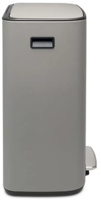 Светлосиво стоманено кошче за боклук за рециклиране с педал 60 l Bo – Brabantia