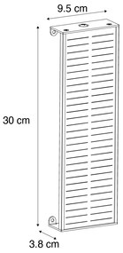 Външна стенна лампа черна 30 см с LED 4-степенен димер със слънчев панел - Serena