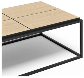 Масичка за кафе с дъбов плот в черен и естествен цвят 75x120 cm Douro - TemaHome