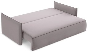 Кадифен разтегателен диван с място за съхранение в цвят лавандула 225 cm Hula – Makamii