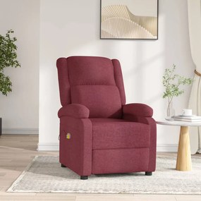3098362 vidaXL Електрически масажен стол, виненочервен, текстил