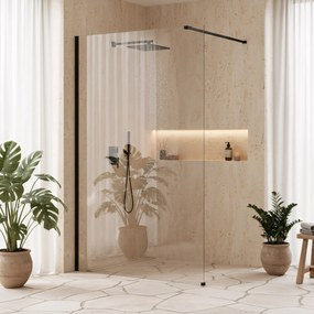 Параван за душ Rea Flexi Transparent / Black 80