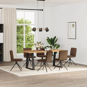 3315648 vidaXL Трапезни столове, 6 бр, кафяви, изкуствен велур