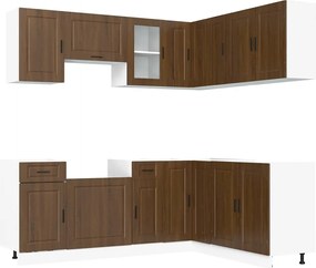 3314968 vidaXL Комплект кухненски шкафове от 11 части Porto, инженерно дърво