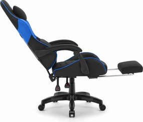 CABRO C501 Гейминг стол с подножка, до 150 кг, черен и син
