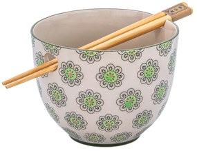 Зелено-сива глинена купичка 450 ml Geometric – Sass &amp; Belle